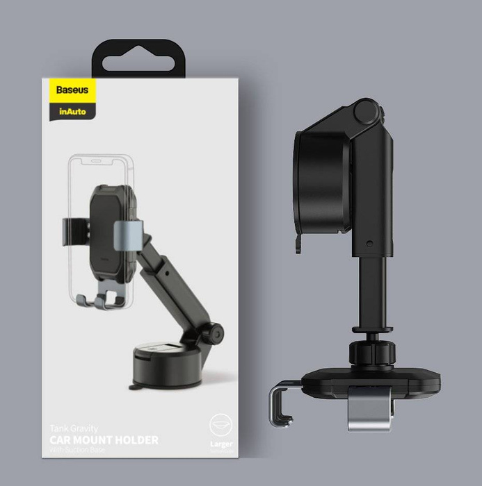 Baseus Gravity Car Mount Dashboard Windshield Phone Bracket Holder black (SUYL-TK01)