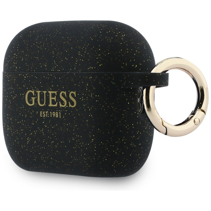 Etui Guess Silicone Glitter Ring do      AirPods Pro 3 czarny