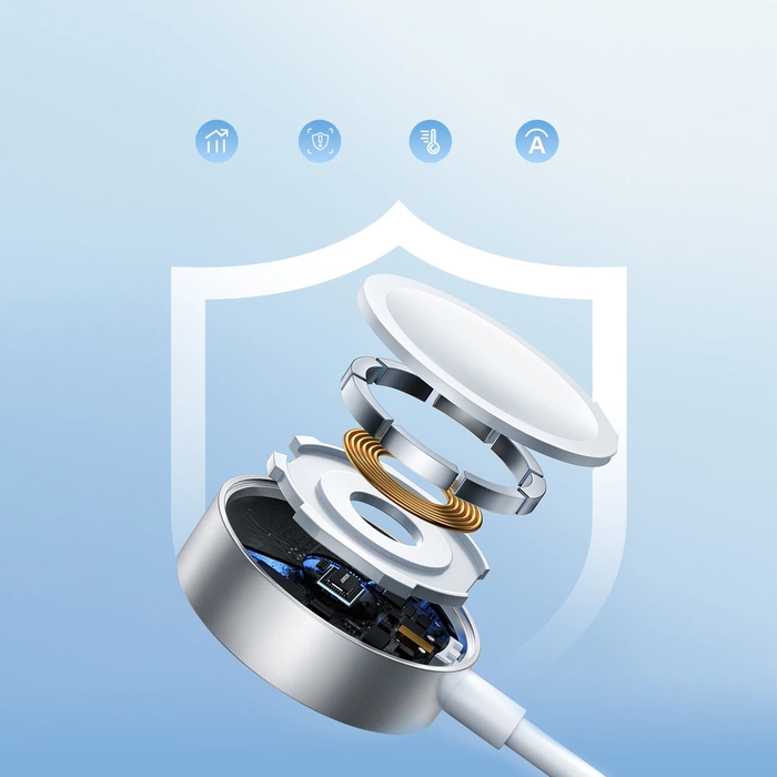 Joyroom S-IW008 3-in-1 cable magnetic charger USB-A - Lightning/USB-C 1.2m - white