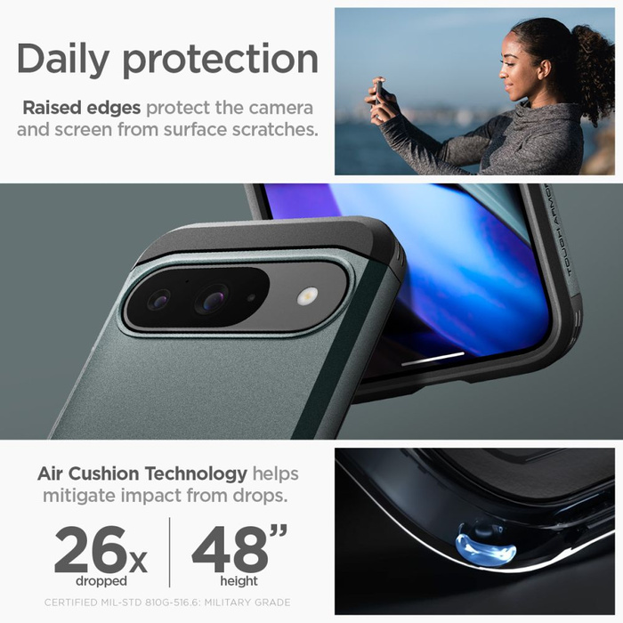 Cover Spigen Tough Armor GOOGLE PIXEL 9 / 9 PRO VERDE ABISSO