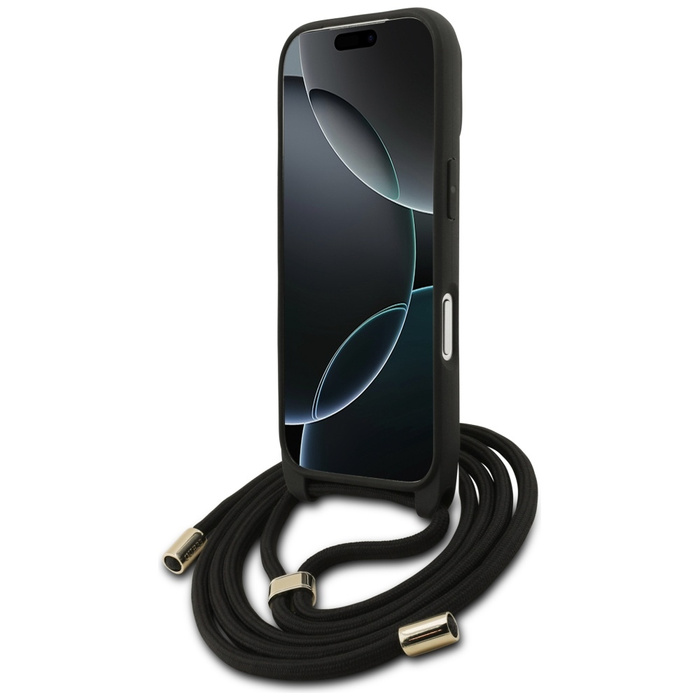 Etui Guess 4G Big Logo Cord Stap         Crossbody do iPhone 17 Pro czarny