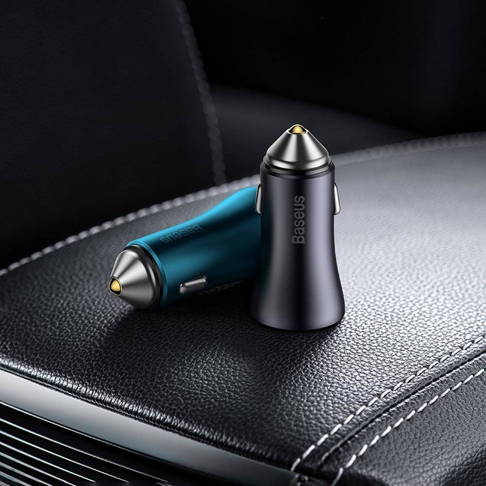 Baseus Contacteur Golden Pro chargeur voiture 2x USB-C 40W bleu (CGJP000003)