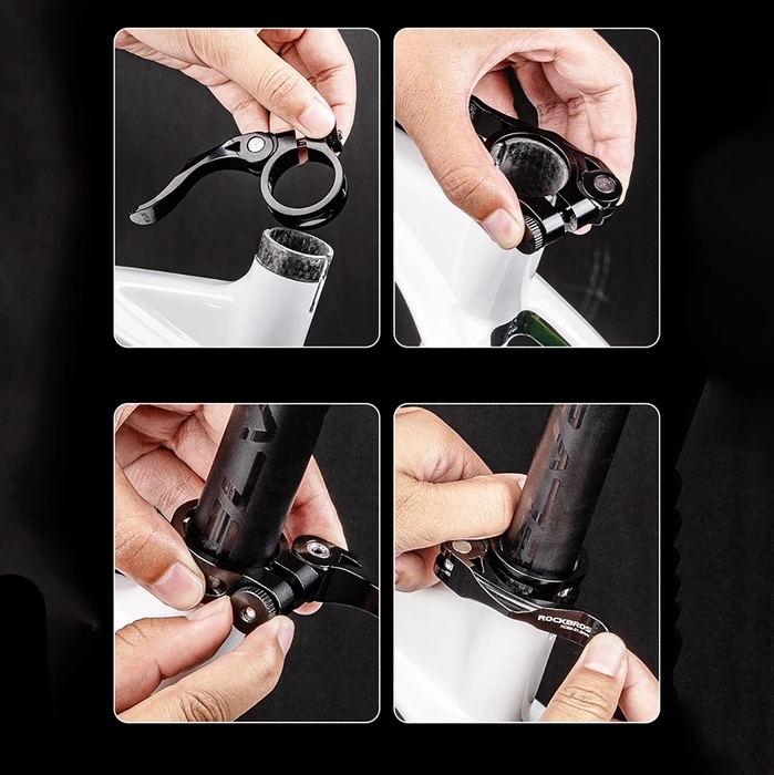 Rockbros 41210092001 bicycle seat clamp with quick release - black