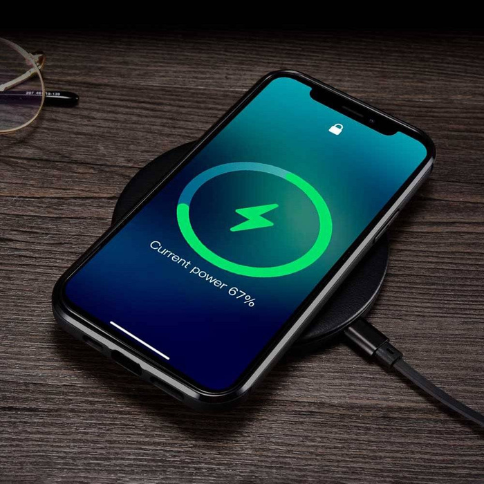 iCarer Leder Oil Wax Hülle mit echtem Leder bezogen für iPhone 12 Pro Max schwarz (ALI1206-BK)