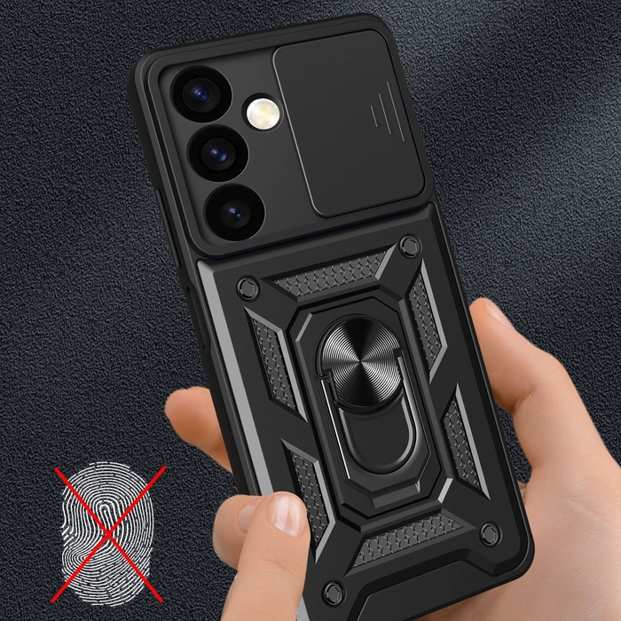 Pancéřové pouzdro Hybrid Armor Camshield pro Samsung Galaxy S24+ s krytem fotoaparátu - černé