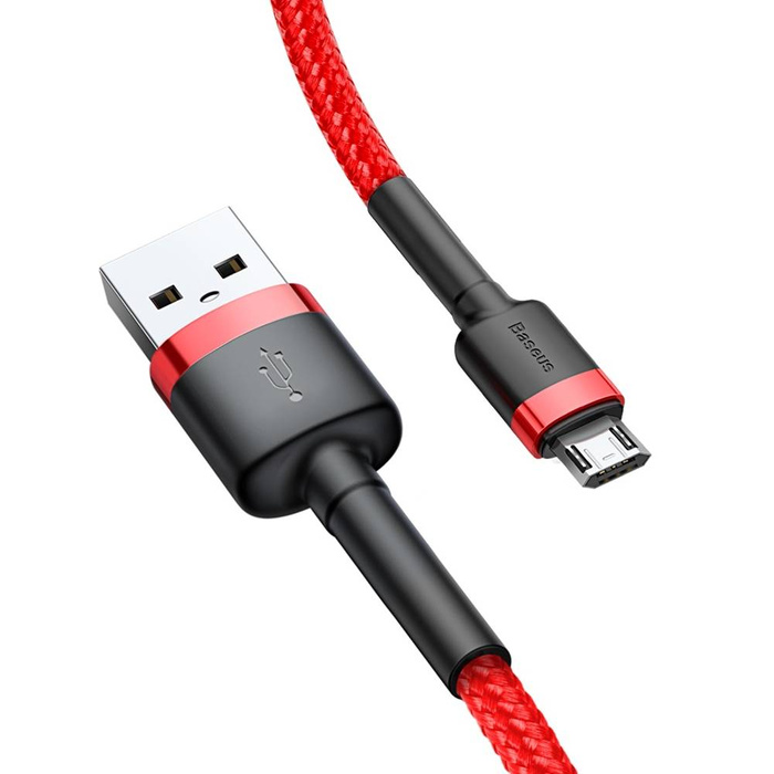 Cavo Baseus Cafule Cavo in nylon resistente USB / micro USB QC3.0 2.4A 1M rosso (CAMKLF-B09)