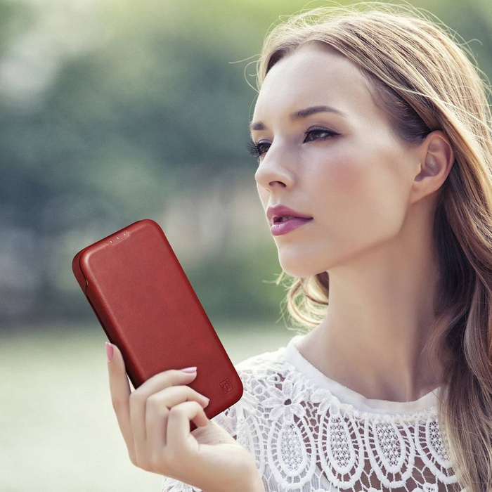 iCarer CE Oil Wax Premium Leather Folio Case Leather Case for iPhone 14 Pro Flip Magnetic MagSafe Red (AKI14220706-RD)