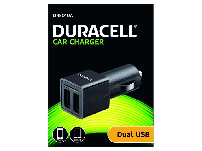 Charger Car USB Samsung Galaxy S7 S8 S9 S10 Duracell 2x2.4A