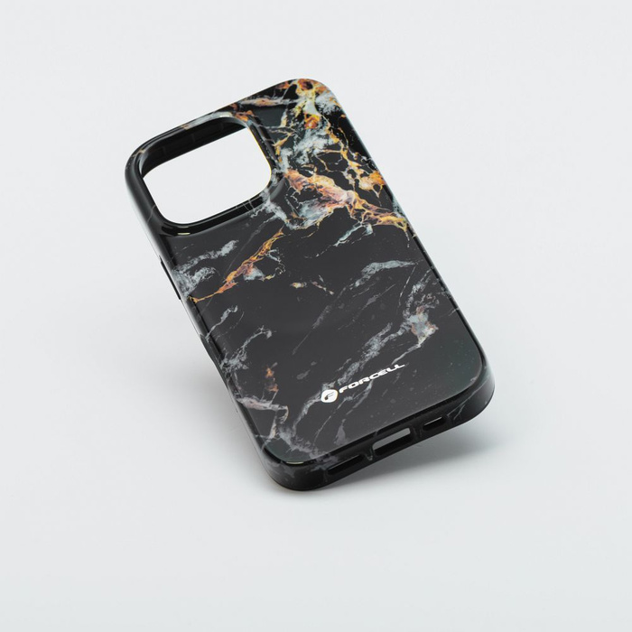 Etui na iPhone 16 PLUS Forcell F-Protect Mirage zgodny z MagSafe Military Drop-Test black marble