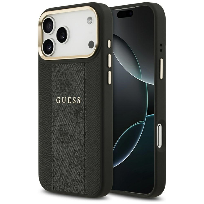 Etui Guess 4G Stripe MagSafe do iPhone   17 Pro Max czarny