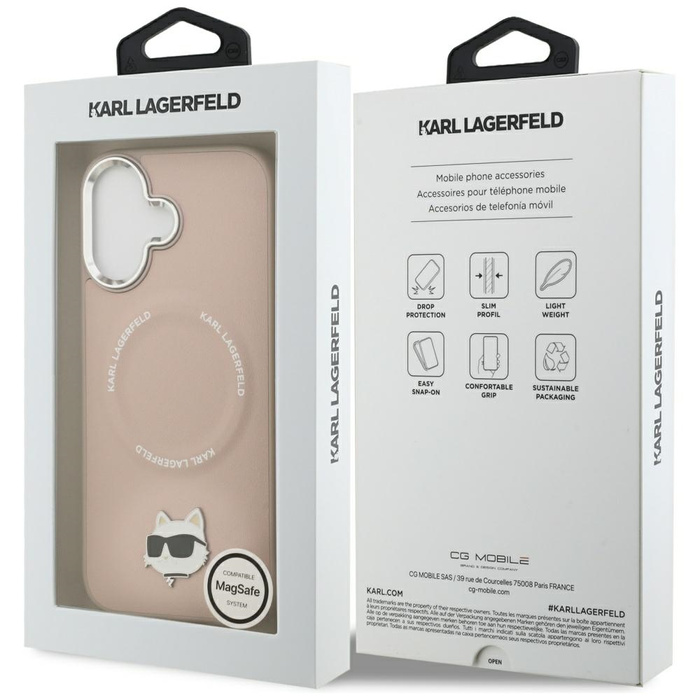 Etui Karl Lagerfeld Choupette Pin        MagSafe do iPhone 17 różowy