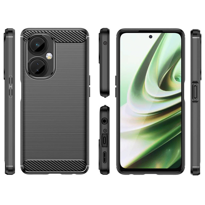 Pouzdro Carbon Case pro OnePlus Nord CE 3 flexibilní silikonový karbonový kryt černý
