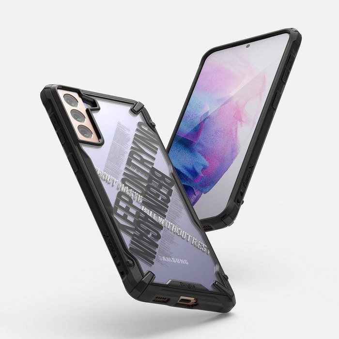 Ringke Fusion X Design Case Armor Cover mit Rahmen für Samsung Galaxy S21 + 5G (S21 Plus 5G) Schwarz (Cross) (XDSG0053)