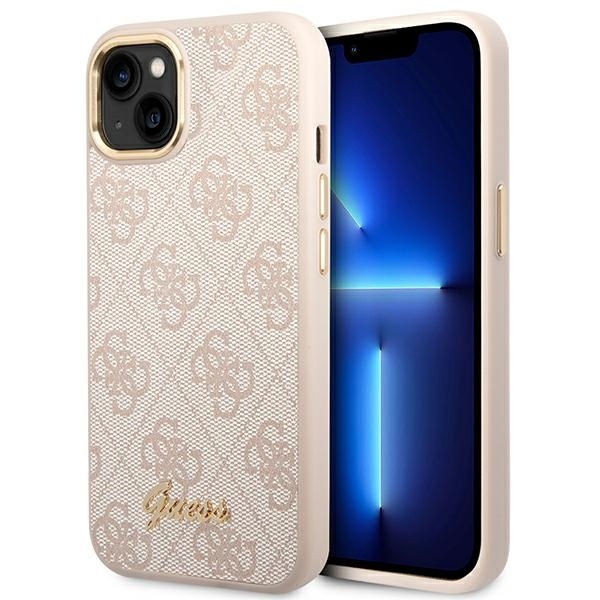 Guess GUHCP14SHG4SHP iPhone 14 6.1" pink/pink hard case 4G Vintage Gold Logo