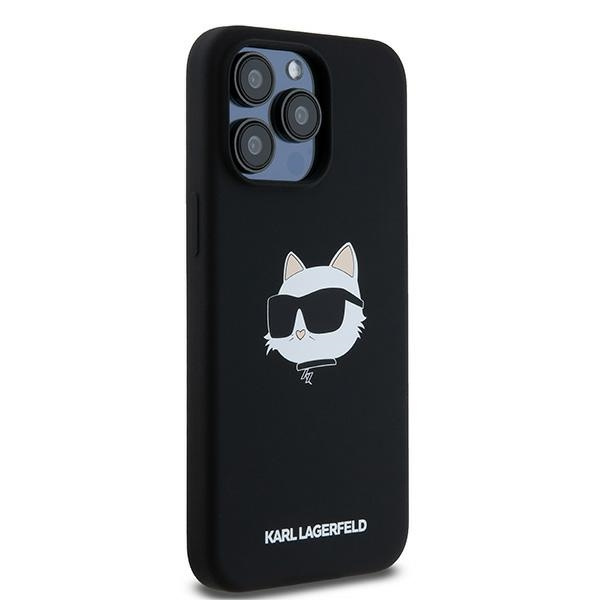 Etui Karl Lagerfeld KLHMP15LSCHPPLK iPhone 15 Pro 6.1" czarny/black hardcase Silicone Choupette Head MagSafe