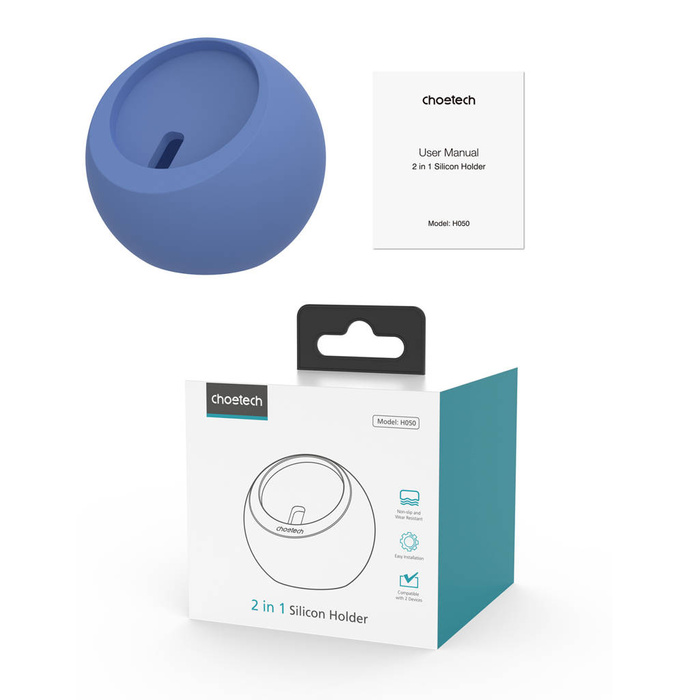 Soporte de cargador inductivo MagSafe para iPhone y soporte de teléfono con cargador de Apple Watch Choetech azul