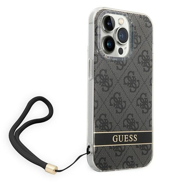 Case GUESS Apple iPhone 14 Pro Max 4G Print Strap Black Hardcase