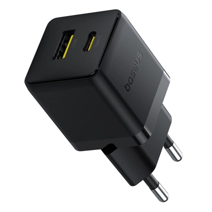 Baseus Palm 30W USB-C USB-A Wandladegerät - Schwarz