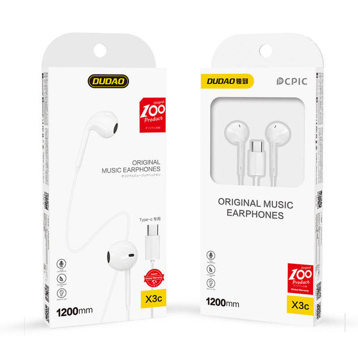Dudao In-Ear-Kopfhörer mit USB-Typ-C-Anschluss weiß (X3C)