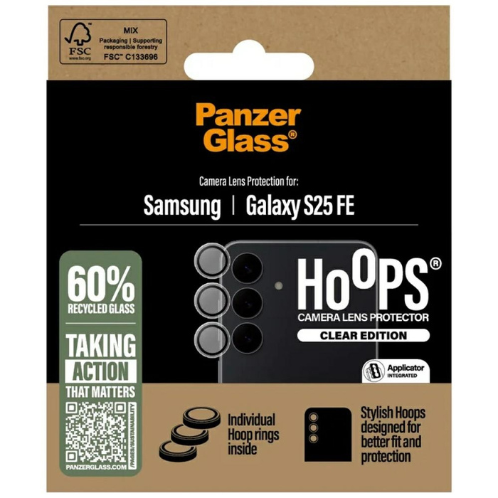 Szkło hartowane na obiektyw PanzerGlass  Hoops Lens Protector do Samsung Galaxy S25 FE przezroczysty