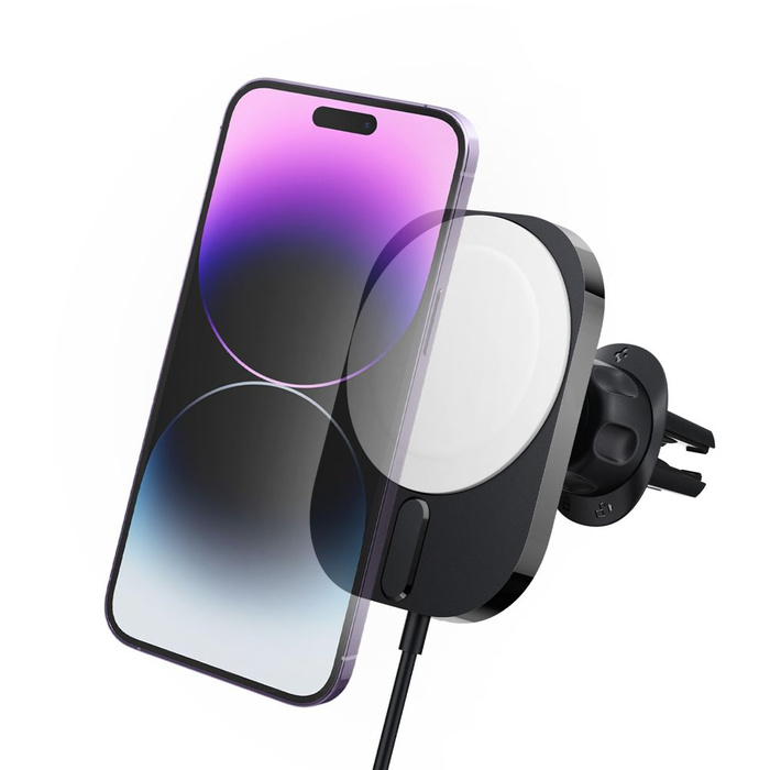 Mount Spigen Itm12w Onetap Pro 3 Magnetic MagSafe Vent Car Mount Wireless Charger Black