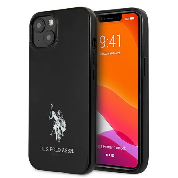 Hülle US POLO Apple iPhone 13 Mini Pferde Logo Tasche Schwarz Hardcase