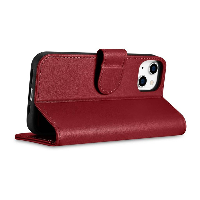 iCarer Wallet Case 2in1 iPhone 14 Plus Flip Leather Cover Anti-RFID rouge (WMI14220727-RD)