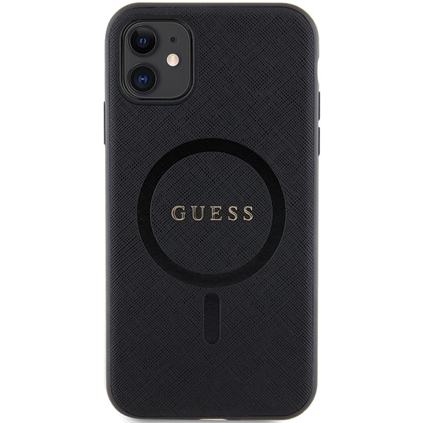 Guess GUHMN61PSAHMCK iPhone 11 / Xr 6.1" schwarz/schwarz hartcase Saffiano MagSafe