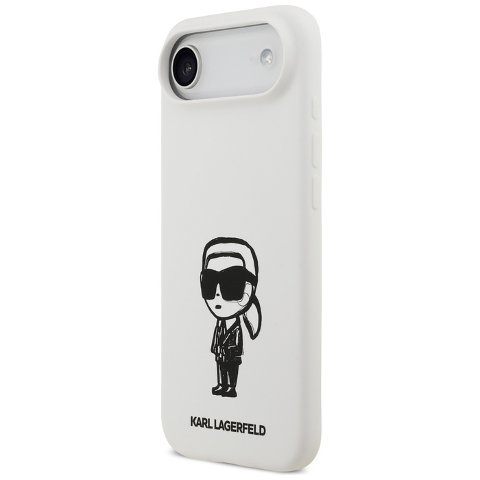 Etui Karl Lagerfeld Silicone Karl Sketch & Logo MagSafe do iPhone 17 Air biały