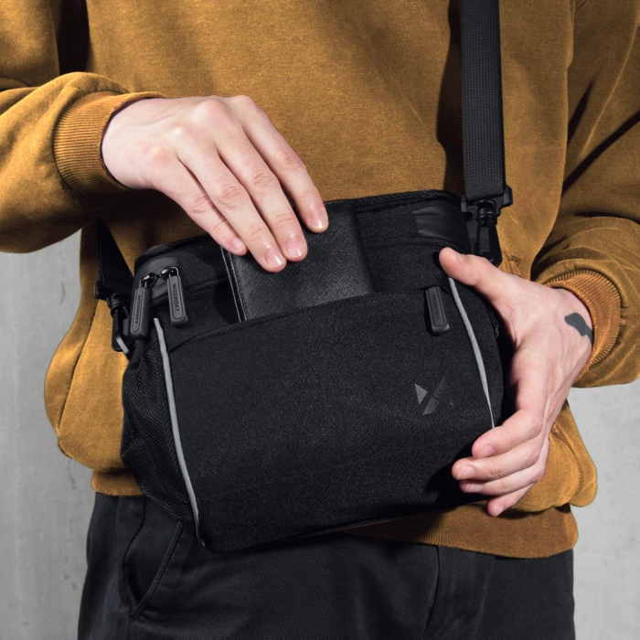 Wozinsky borsa da manubrio per bicicletta borsa a tracolla per bici nera (WBHBB-01)