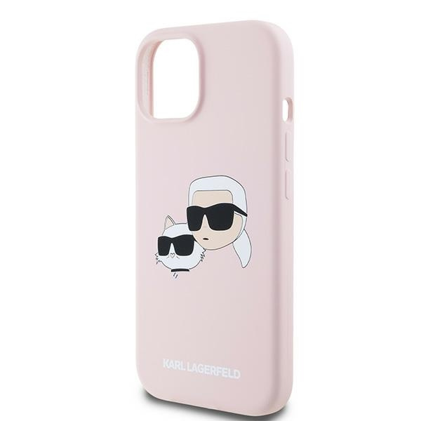 Etui Karl Lagerfeld KLHMP15SSKCHPPLP iPhone 15 / 14 / 13 6.1" różowy/pink hardcase Silicone Karl & Choupette MagSafe