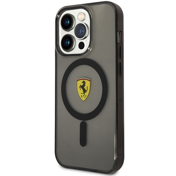 Hülle Ferrari FEHMP14LURKK iPhone 14 Pro 6.1" schwarz/schwarz hartcase Transluzent MagSafe Case