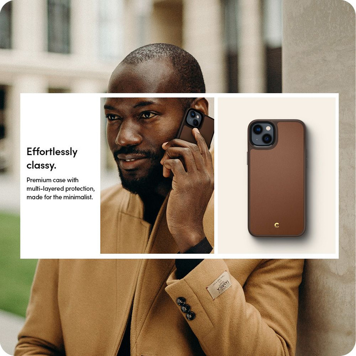 Funda Spigen IPhone 14 PLUS CYRILL KAJUK Mag MagSafe SILLA MARRÓN