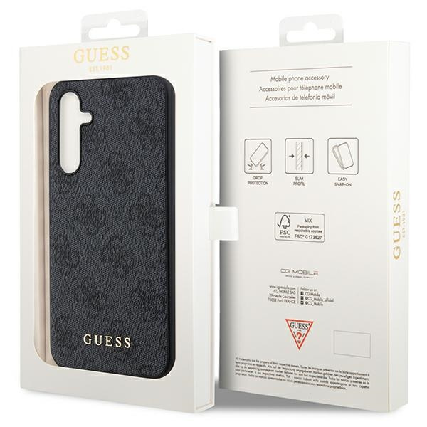 Guess GUHCSA54G4GFGR A54 5G A546 gris/gris dur case 4G Metal Gold Logo