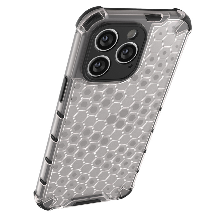 Coque nid d&#39;abeille pour iPhone 14 Pro coque hybride blindée transparente