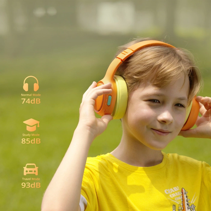 Tronsmart KH03 kabellose Kopfhörer mit ANC, für Kinder, sicher – Orange