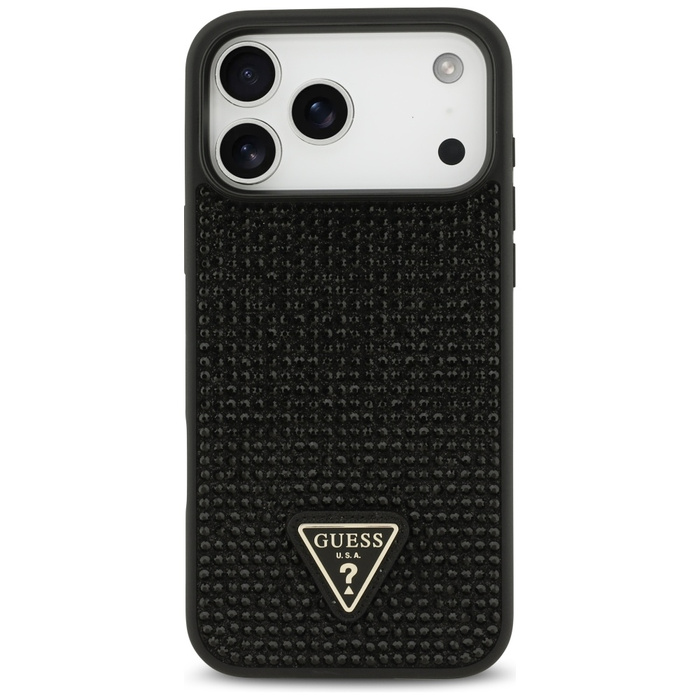 Etui Guess Rhinestone Triangle Logo do   iPhone 17 Pro Max czarny