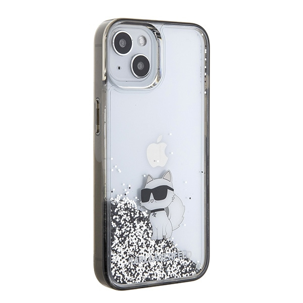 Etui Karl Lagerfeld KLHCP15SLKCNSK iPhone 15 6.1" transparent hardcase Liquid Glitter Choupette Case