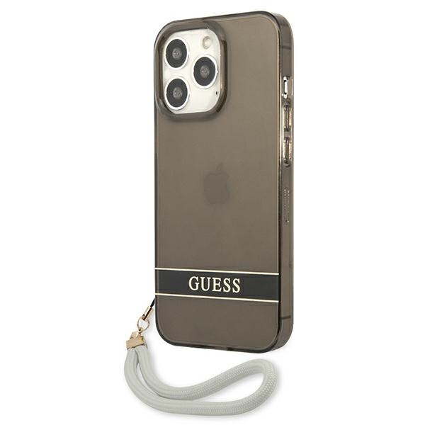 Case GUESS Apple iPhone 13 13 Pro Translucent Stap Black Hardcase