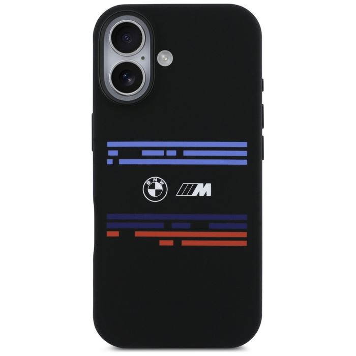 Etui BMW M Silicon Horizontal Line       MagSafe do iPhone 17 czarny