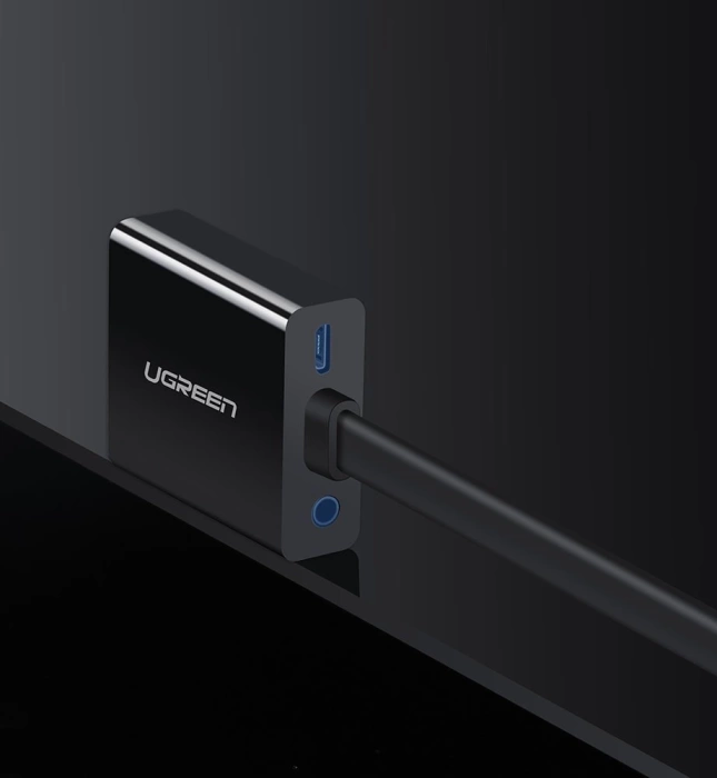 Ugreen adapter HDMI - VGA micro USB / Audio 3,5 mm Miniklinke schwarz (40248)