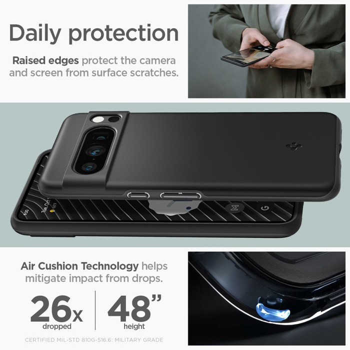 Telefontok Spigen Thin Fit Google Pixel 8 Pro fekete Case