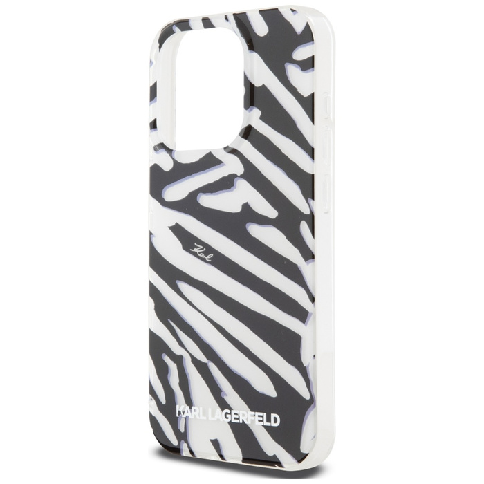 Karl Lagerfeld KLHCP15XHZBPKCCK iPhone 15 Pro Max 6.7" czarny/black hardcase IML Zebra Pattern & Cord