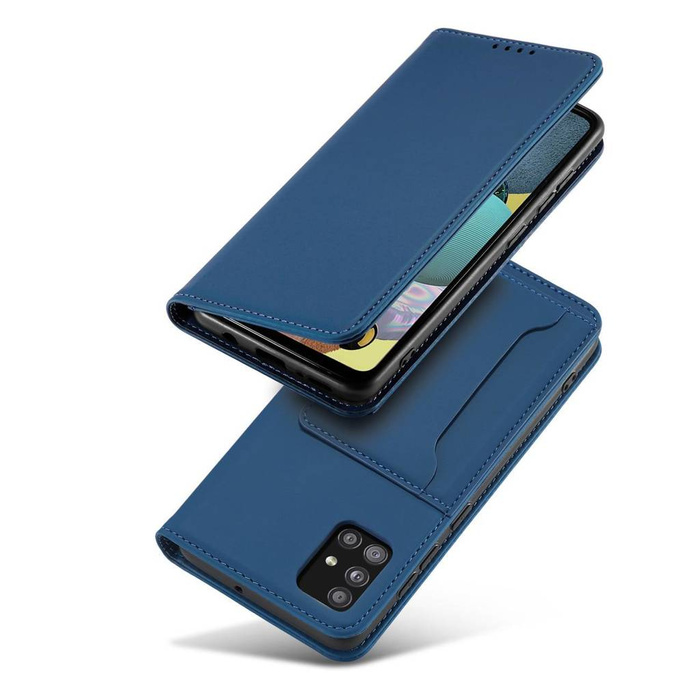 Custodia per carte magnetiche per Xiaomi Redmi Note 11 Porta carte Portafoglio porta carte blu