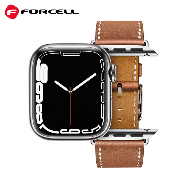 Pasek do Apple Watch Forcell F-Design FA20 dziurki skóra ekologiczna 38 / 40 / 41 mm brązowy