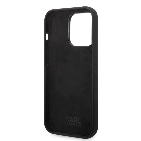 Telefontok Karl Lagerfeld iPhone 14 Pro Max 6.7" keménycase fekete/fekete szilikon Choupette