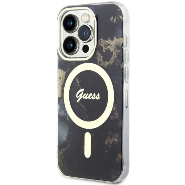Coque Guess GUHMP14LHTMRSK iPhone 14 Pro 6.1" noir/noircase Golden Marble MagSafe Case