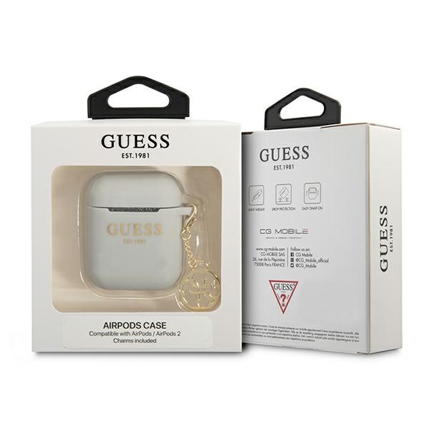 Case GUESS Apple AirPods Cover Silicone Charm 4G Collection Gray Case