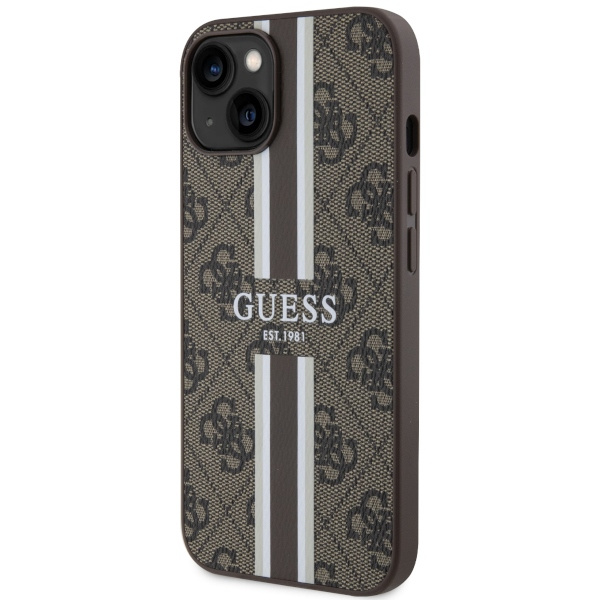 Cover Guess GUHMP14MP4RPSW iPhone 14 Plus 6.7" marrone/marrone rigidocase 4G Strisce stampate MagSafe Case