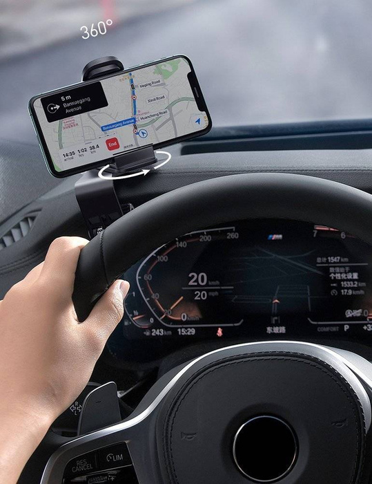 [B WARE] Baseus Big Mouth Pro Bracket Auto Halterung Klipp-Klammer-Halter für Armaturenbrett schwarz (SUDZ-A01)